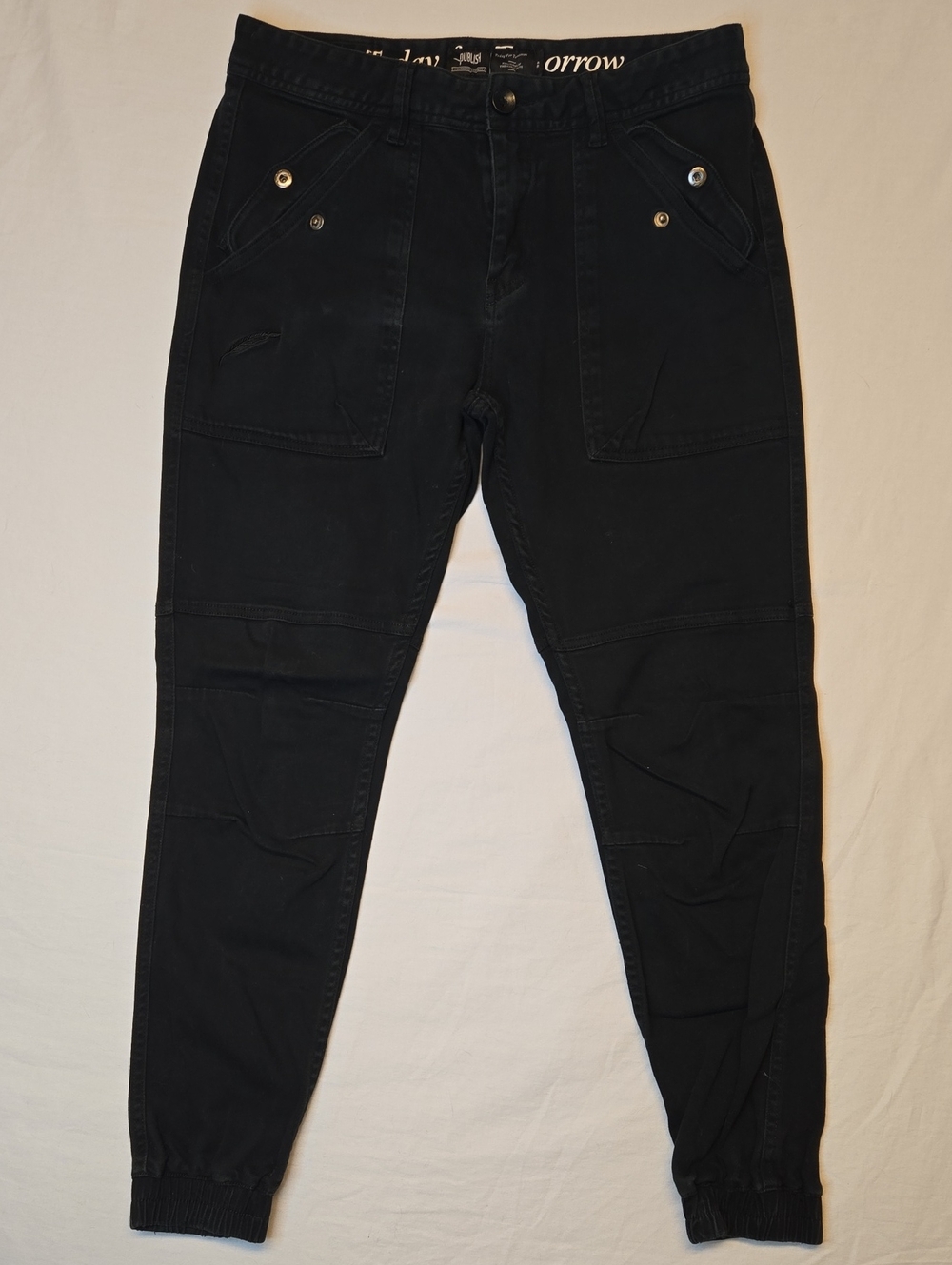 Publish Black Cargo Style Slim Tapered Fit Jogger Pants